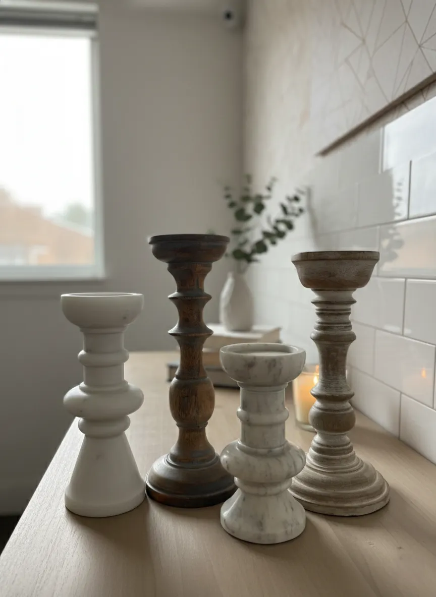 Marble Candle Stands