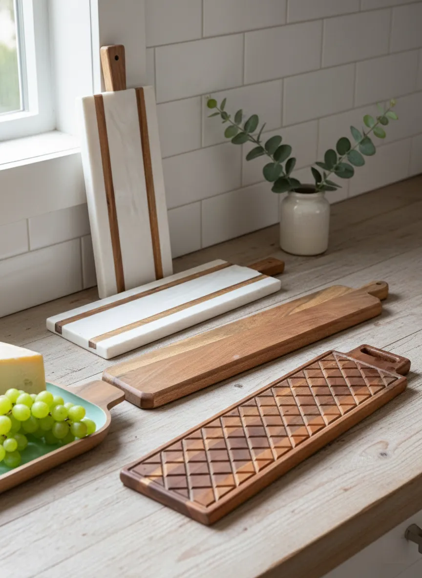 Wooden Marble Knife Boards