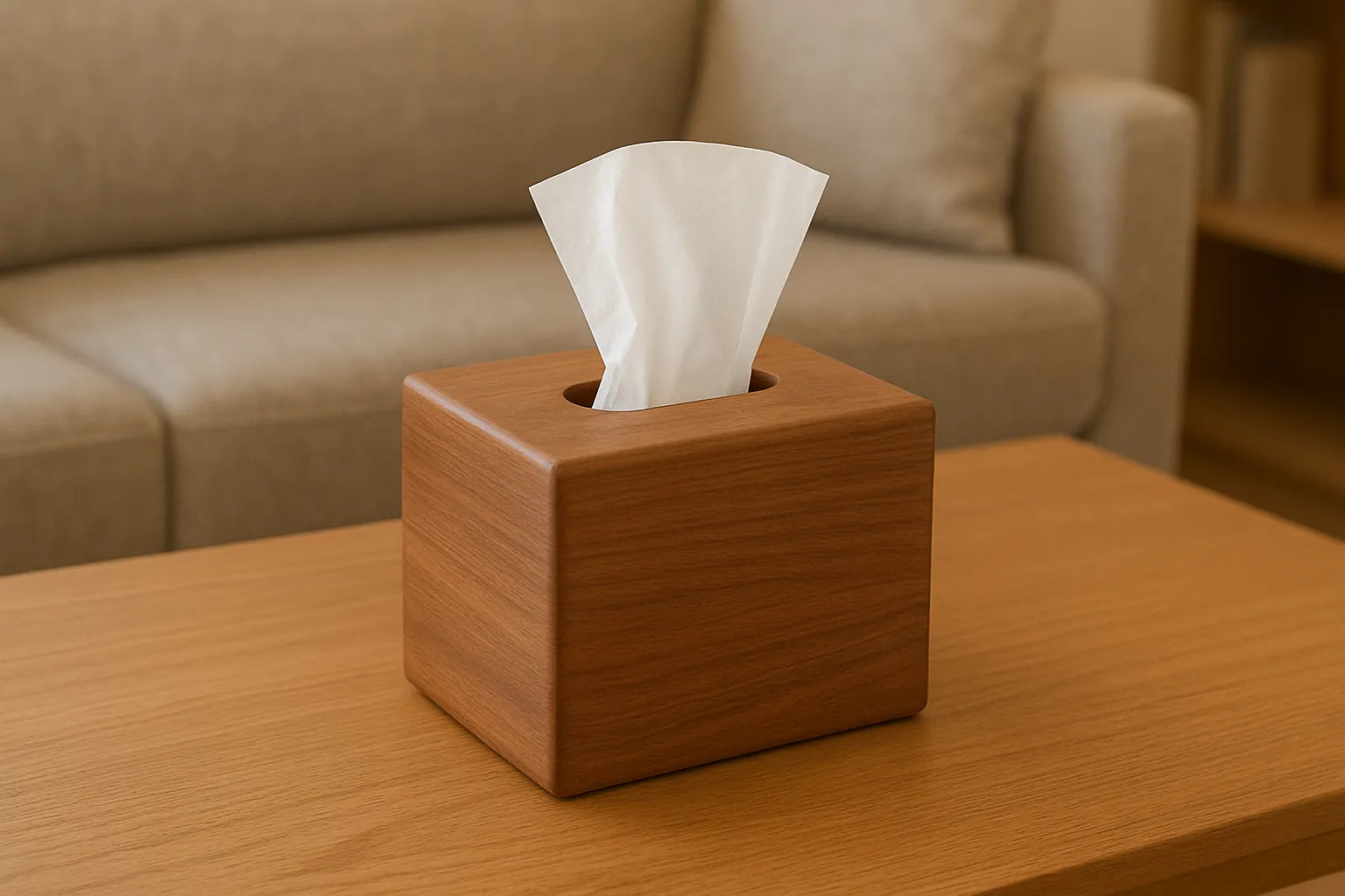 Wooden Tissue Paper Box