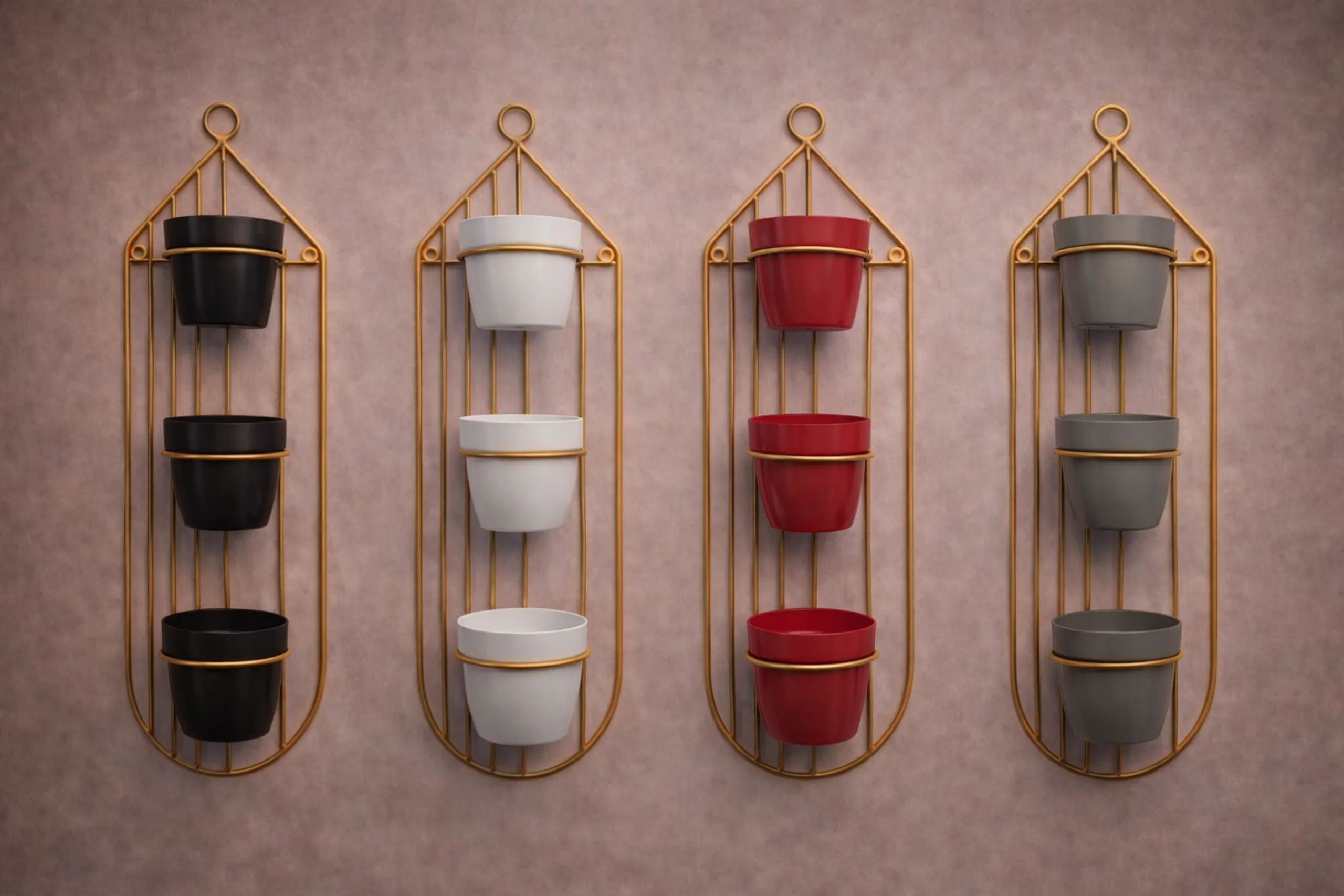 Wall Mounted Three Pot Stand